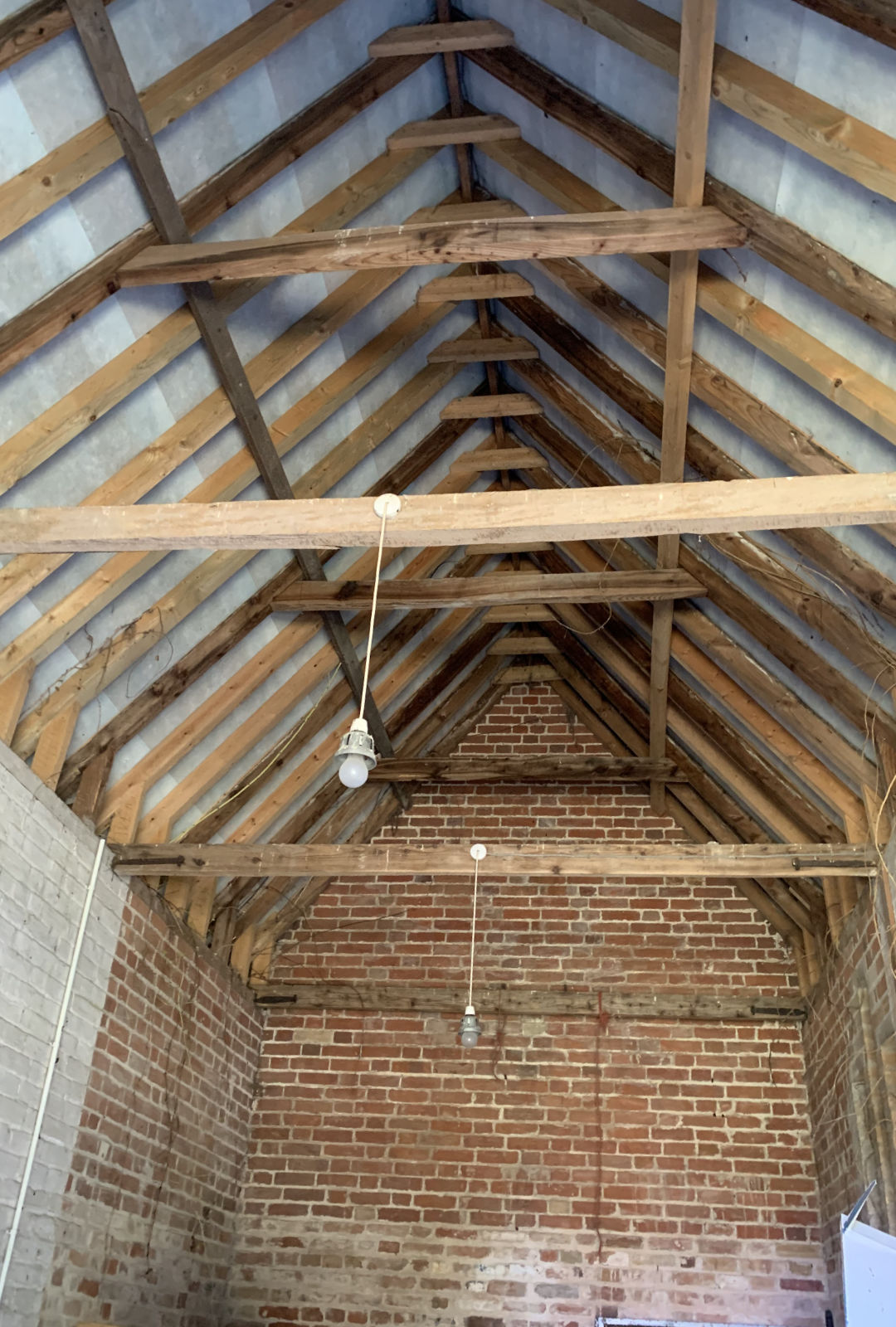 The internal roofing of the Henham Estate Coach House