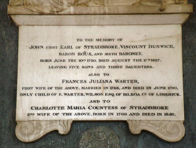 The Rous family received the honours of the Baronetage in 1660, the Peerage in 1796 and the title Viscount Dunwich and Earl of Stradbroke was conferred in 1821